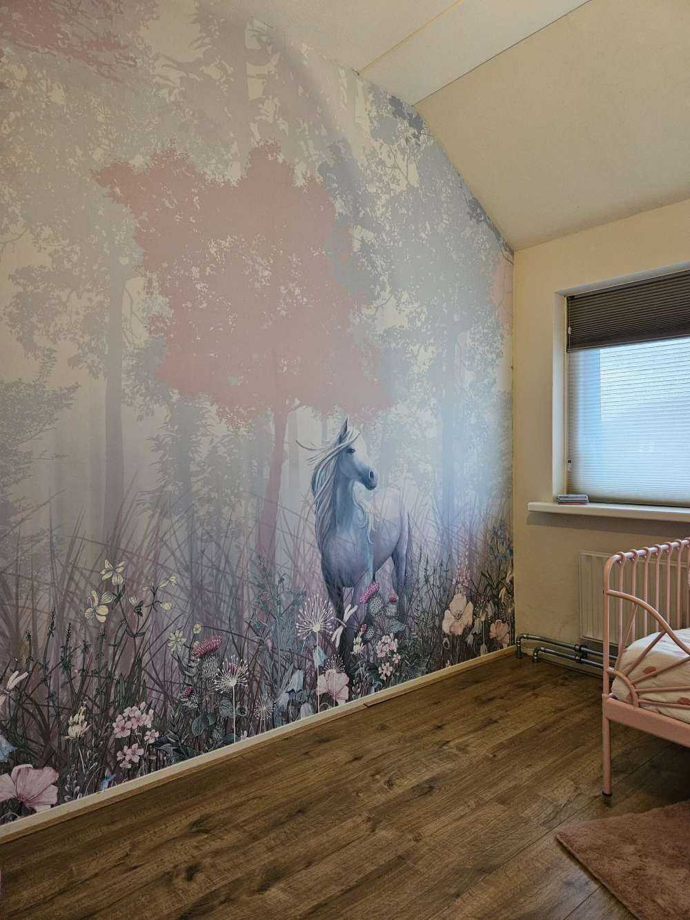 Blauw en roze bos