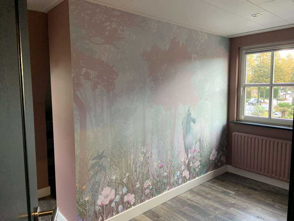 Blauw en roze bos