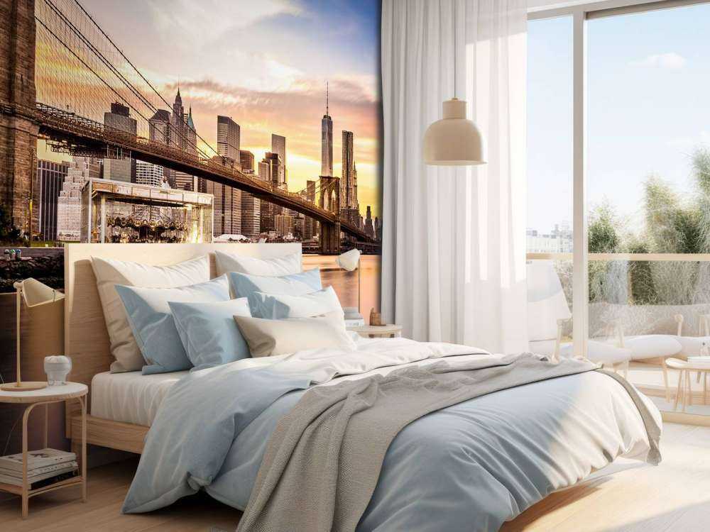Brooklyn Bridge bij zonsondergang