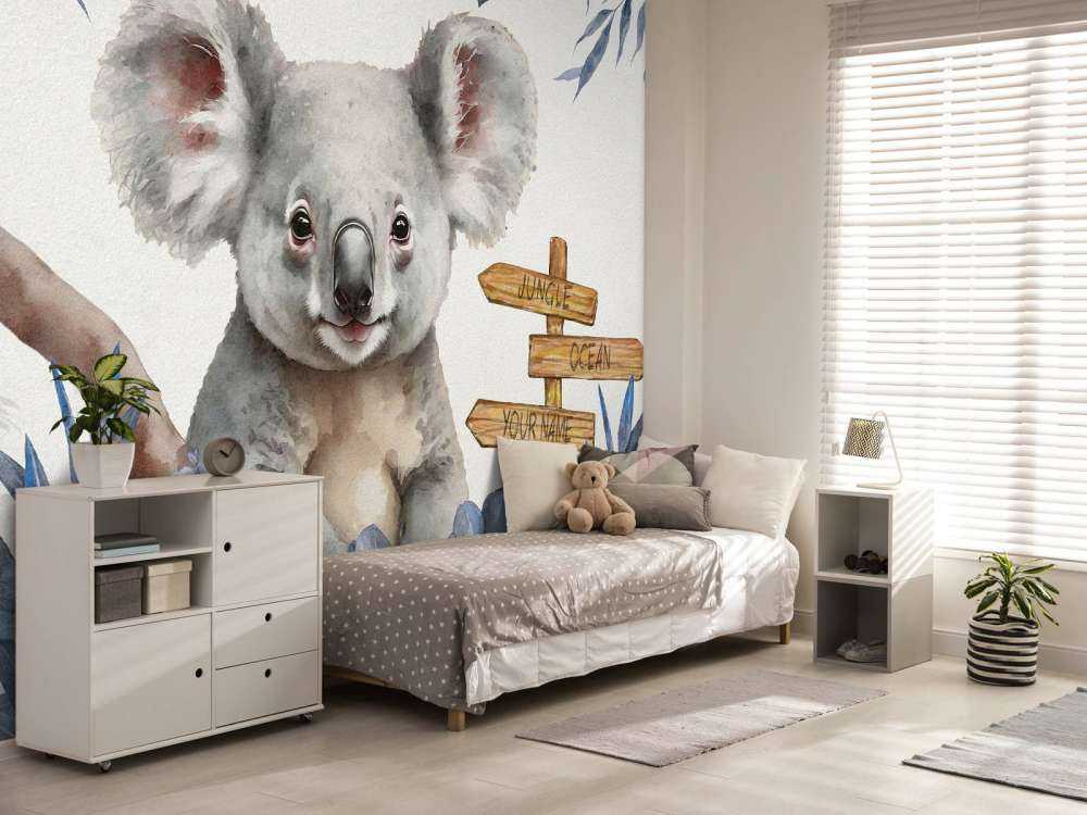 Baby koala in de jungle blauw