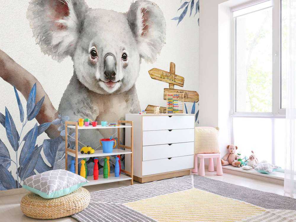 Baby koala in de jungle blauw