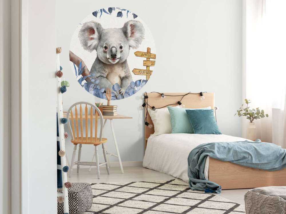 Baby koala in de jungle blauw