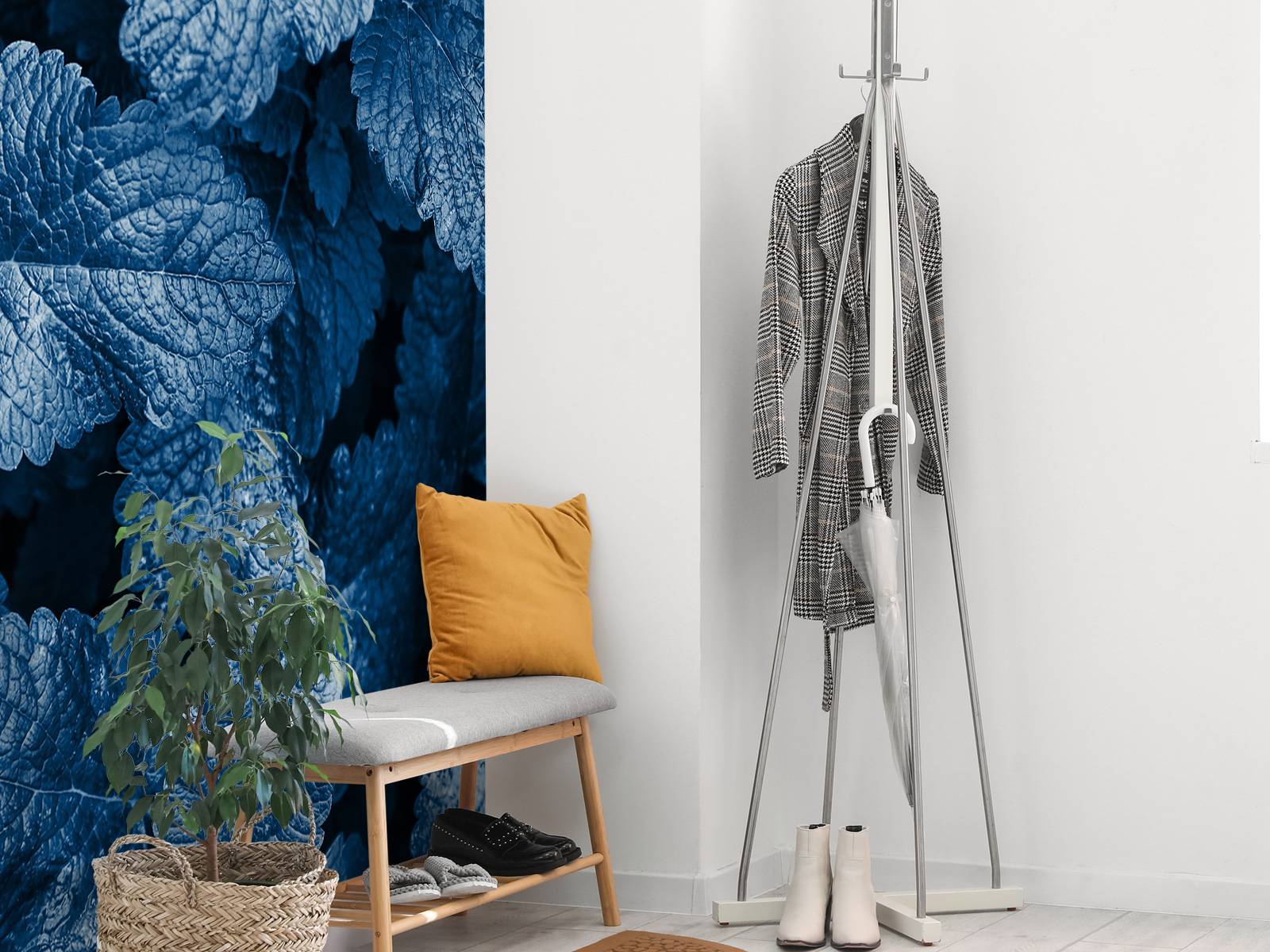 Blauwe exotische bladeren