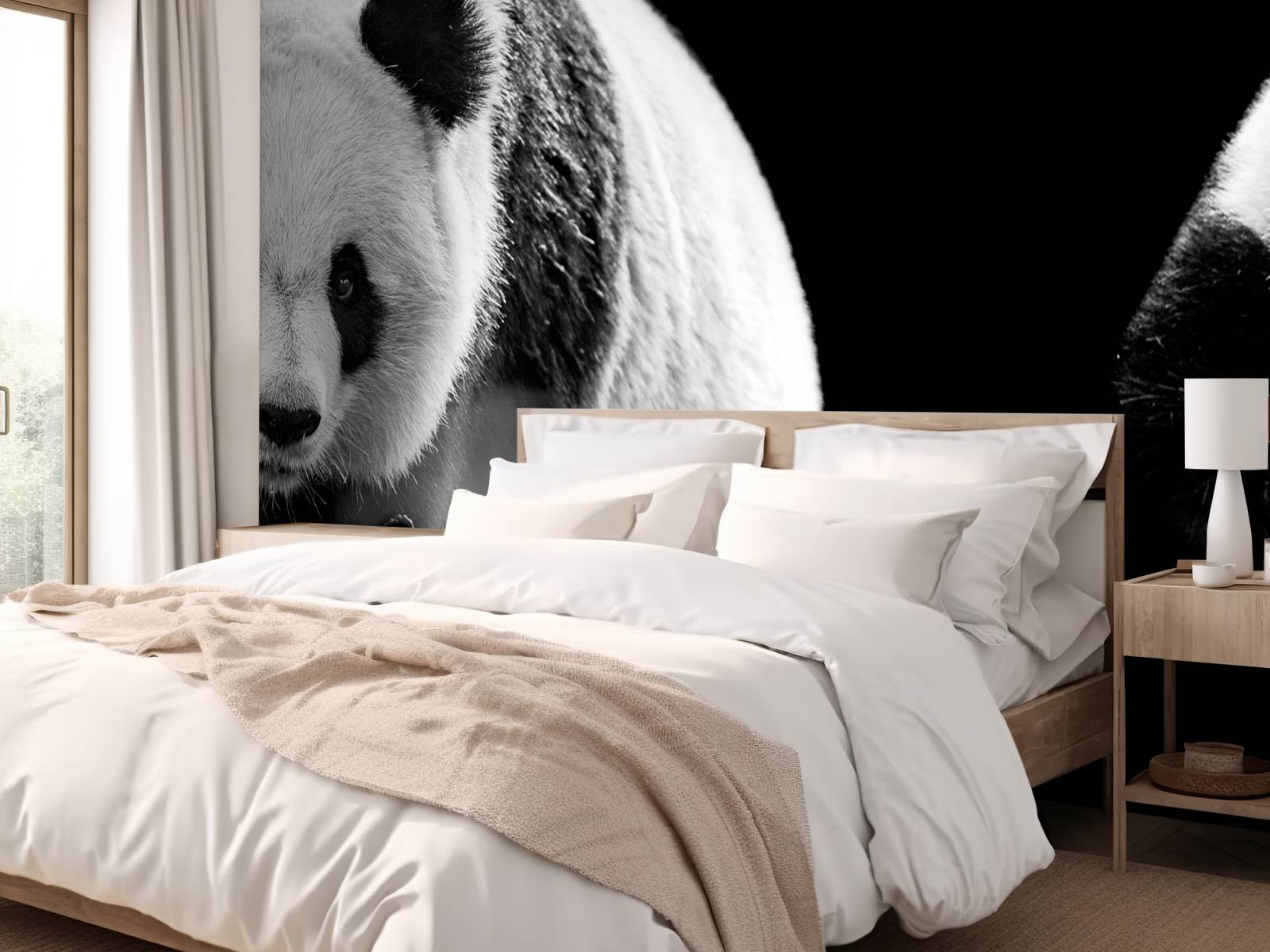 Panda's met een zwarte achtergrond