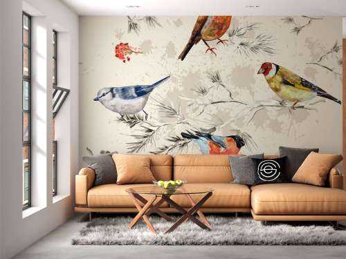 Kleurrijke vogeltjes textuur