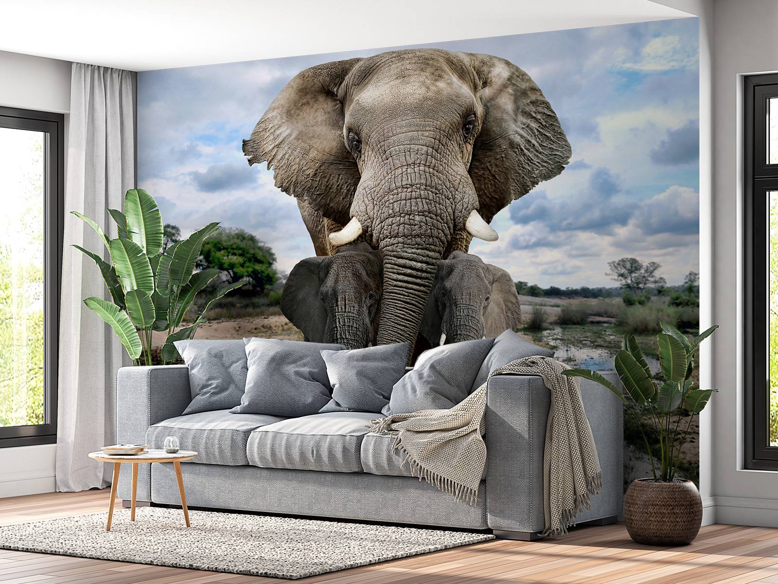 Olifant met kinderen