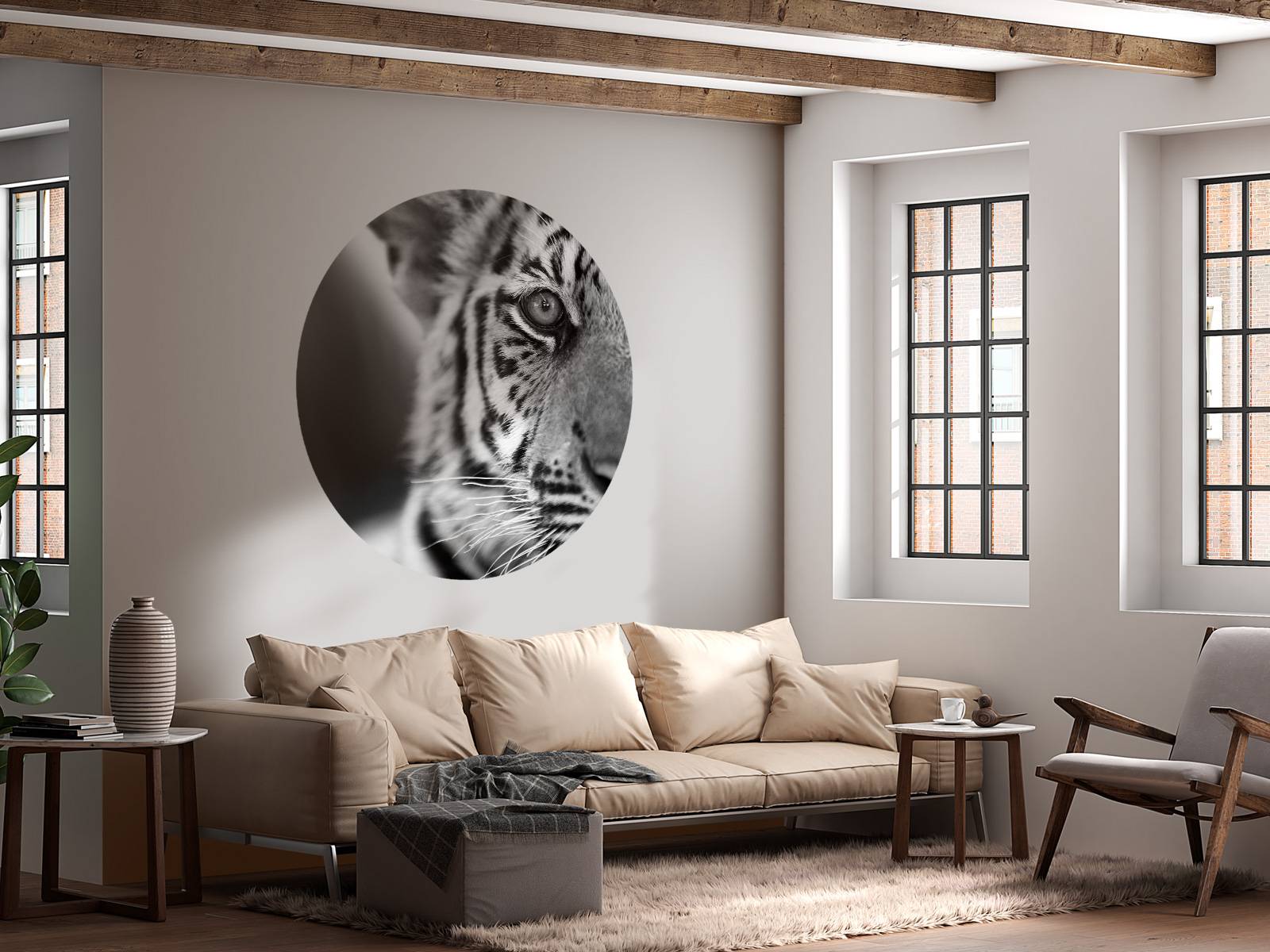 Mooie tijger in zwart-wit