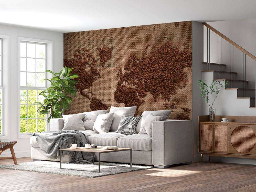 Wereldkaart van koffiebonen