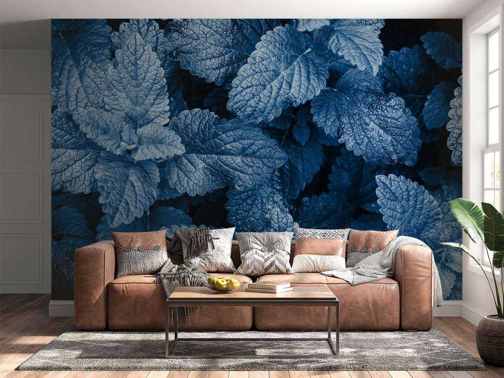 Blauwe exotische bladeren