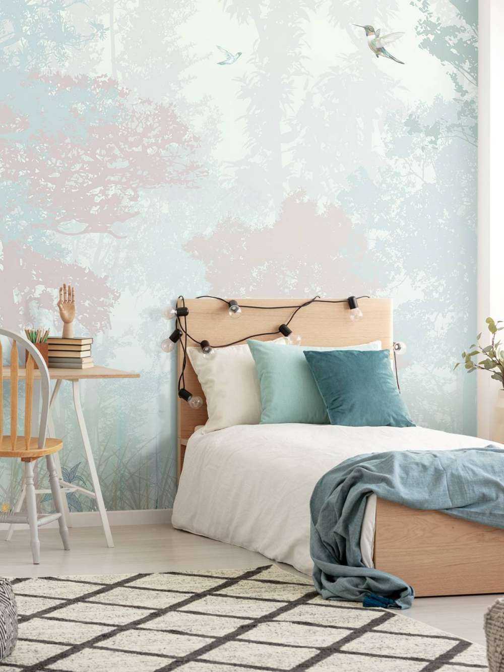 Blauw en roze bos