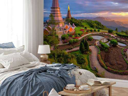 De Doi Inthanon berg bij zonsondergang
