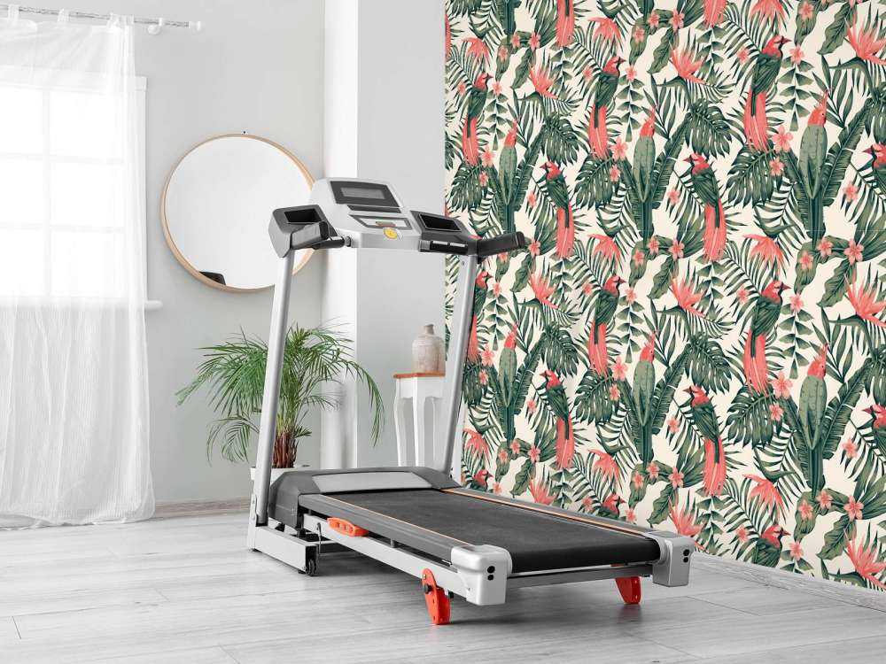 Tropische planten, bloemen en vogels 