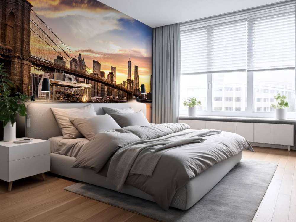 Brooklyn Bridge bij zonsondergang