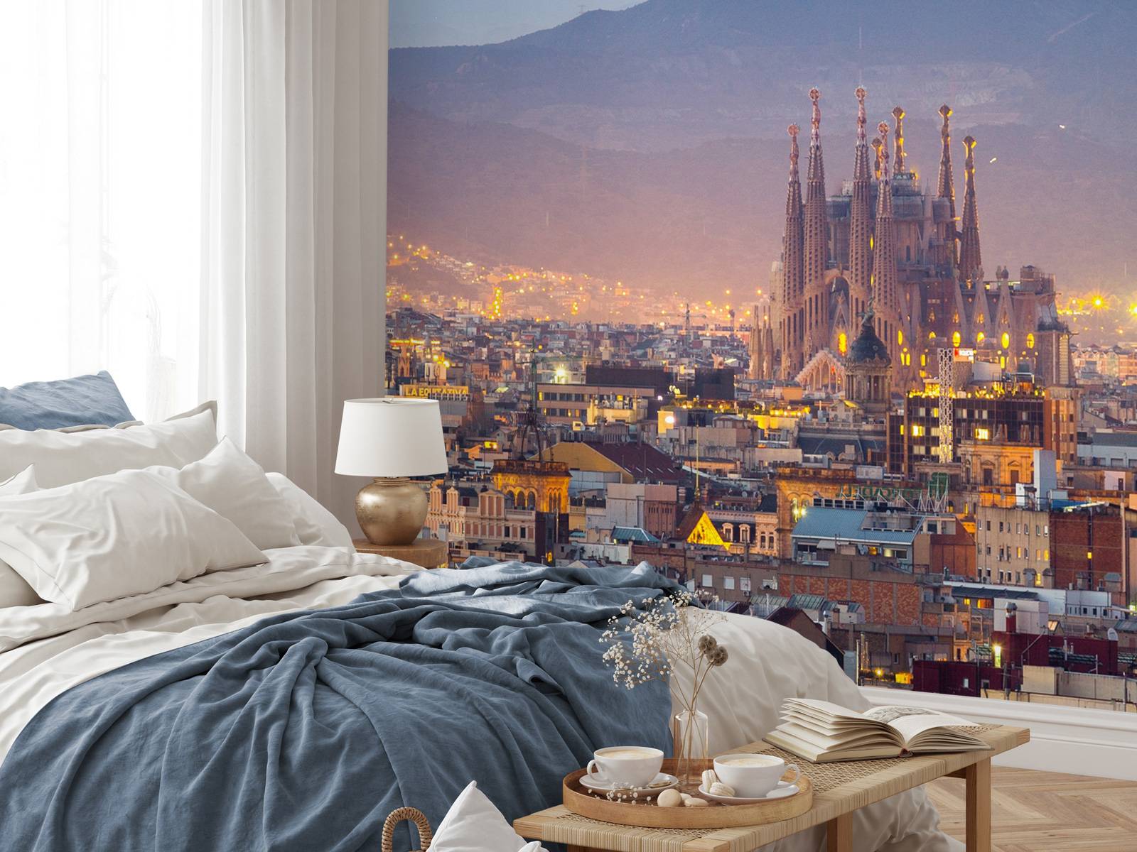 Barcelona met de Sagrada Familia in de avond