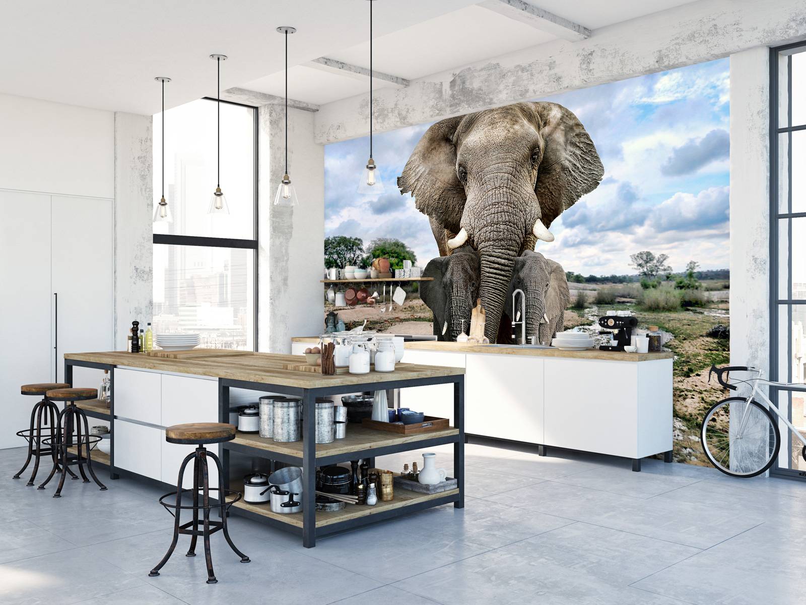 Olifant met kinderen