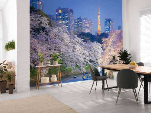 Sakura kersenbloesem met de Tokyo Tower op de achtergrond