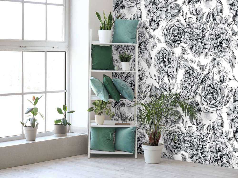 Zwart-Witte Bloementuin