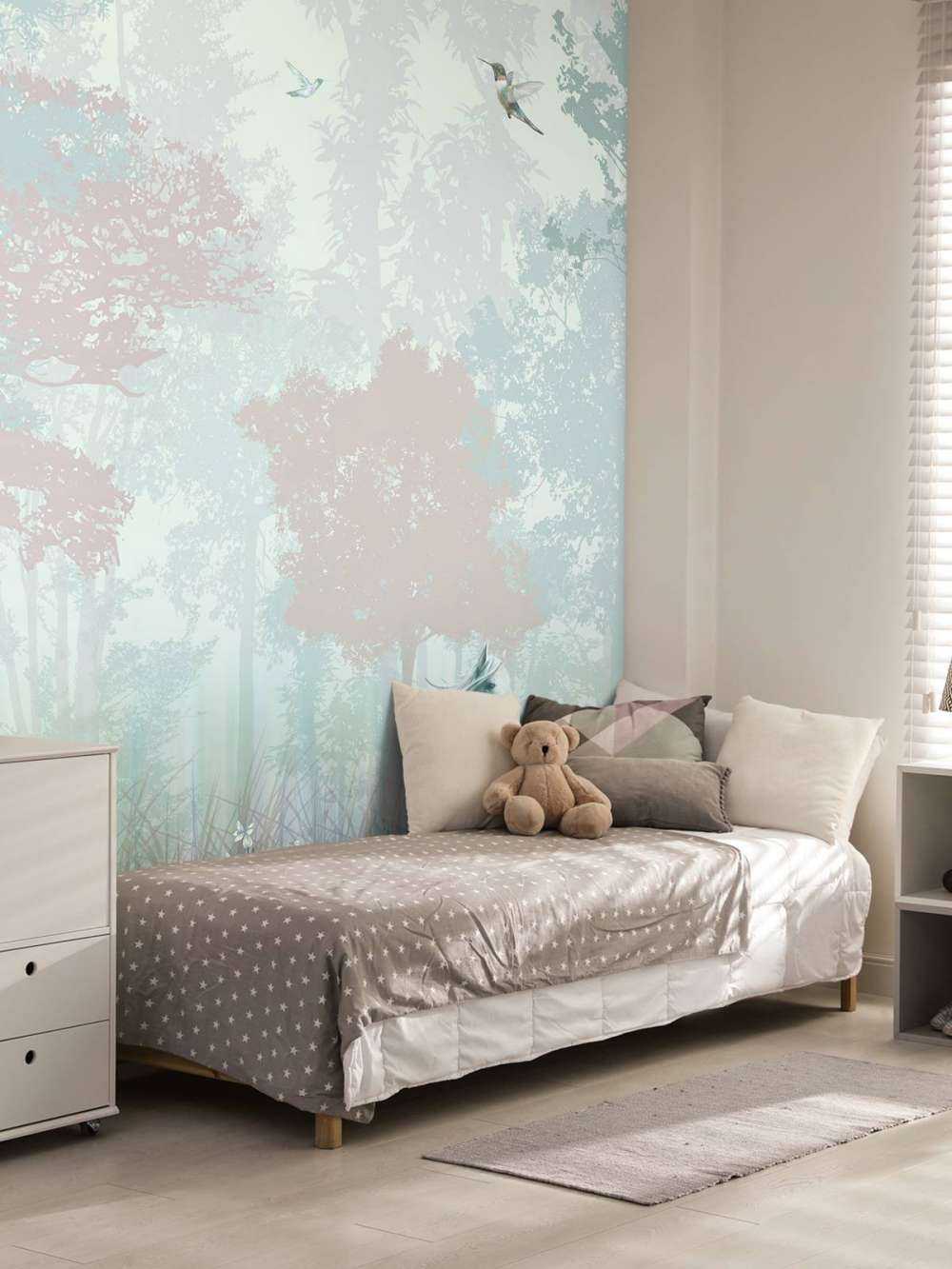 Blauw en roze bos
