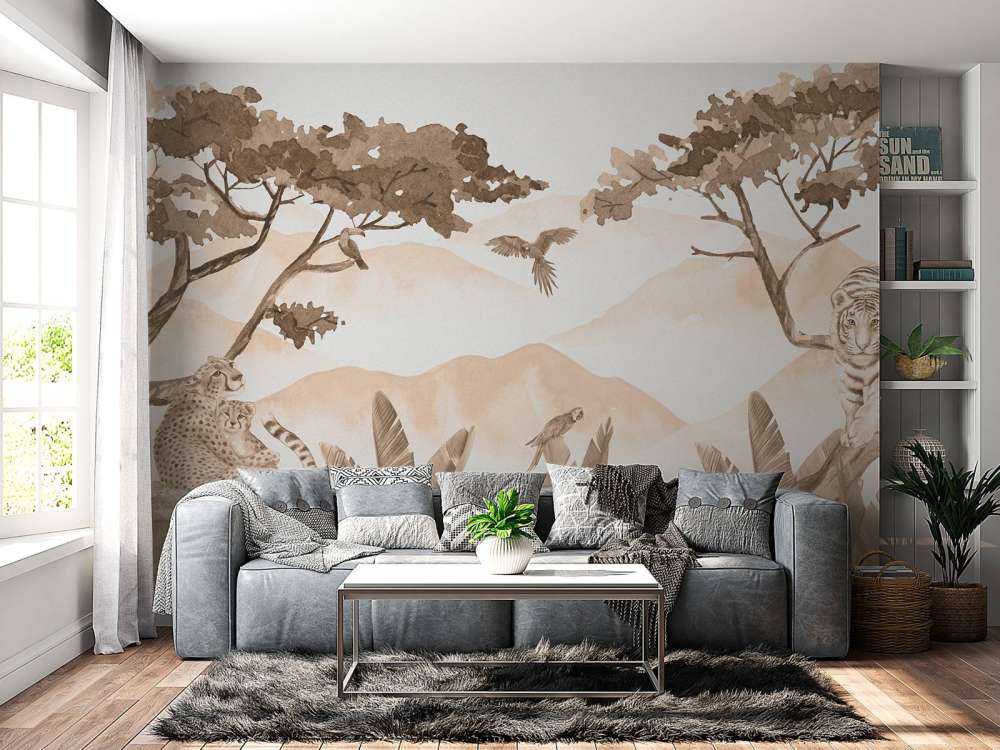 Roofdieren in de jungle taupe