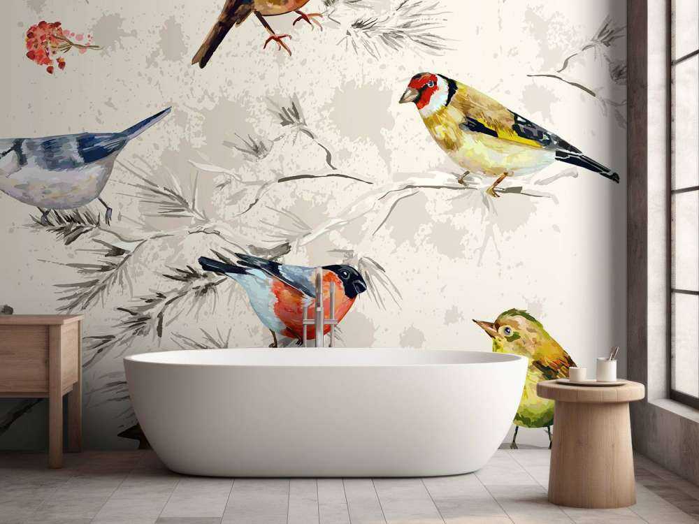 Kleurrijke vogeltjes textuur